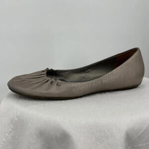 Women's Cole Haan Champagne Leather Pleated Ballet Flats 7